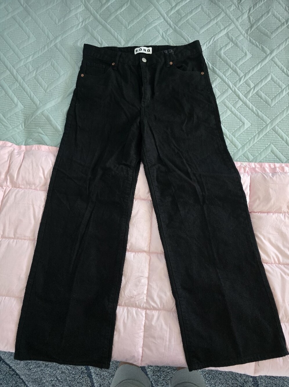 Black Straight-Leg Pants